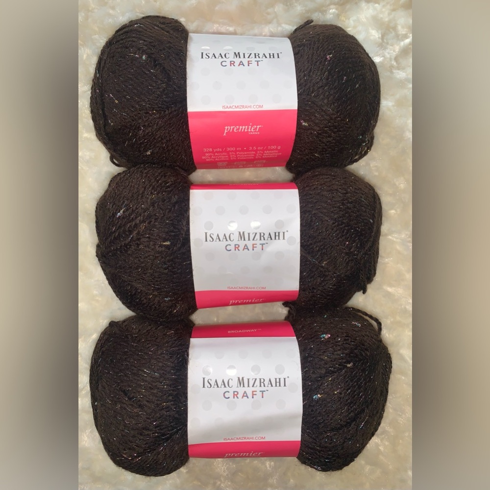 Isaac Mizrahi Craft Premier Yarn - SET OF 3 - 328yds Ea Color PALACE brown